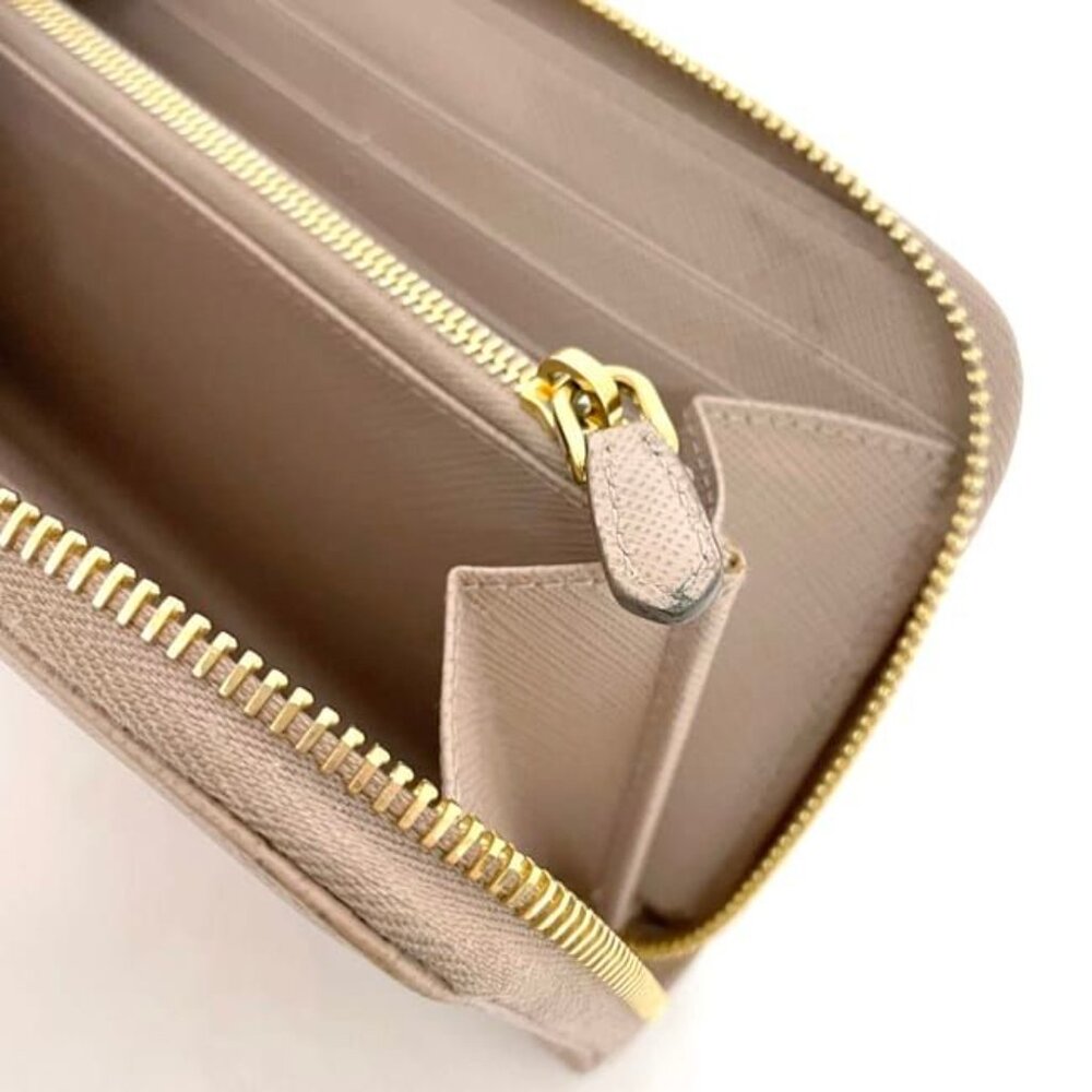 Prada Round Zipper Long Wallet Beige 1 Ml506 Wallet - Picture 10 of 10